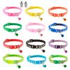 Cat Collar Adjustable Kitten Collar Pet Collar with Bell Name Tag Safety Buckle Collar