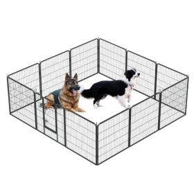 Dog Pens Outdoor 32 Height Foldable 12 Panels Heavy Duty Metal Portable Dog Playpen Indoor Anti Rust Exercise Dog Fence With Doors For Large Medium Sm