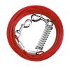 29.5FT Dog Tie Out Cable Long Dog Leash Chew Proof Lead Dog Chain with Durable Spring 360Â° Rotatable Clips PVC Case for Outside Yard Caming