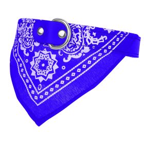 Adjustable Bandana Leather Pet Collar Triangle Scarf (Option: Blue_L)