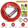 29.5FT Dog Tie Out Cable Long Dog Leash Chew Proof Lead Dog Chain with Durable Spring 360Â° Rotatable Clips PVC Case for Outside Yard Caming