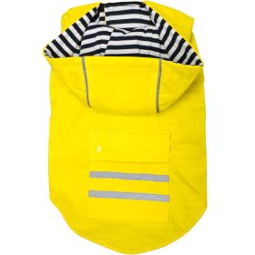Slicker Raincoat with Striped Lining (Color: yellow, size: 3X-Large)