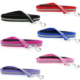 Reflective Nylon Leash with Soft Grip Handle 3/4 in. Wide x 5 ft. Long (Color: Cobalt Blue, size: 5ft)